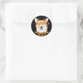 Corgi Devil deed het Ronde Sticker (Tas)