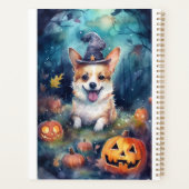 Corgi d'Halloween avec citrouilles effrayant (Dos)