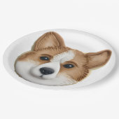 Corgi Dog 3D geïnspireerd Papieren Bordje (Gekanteld)