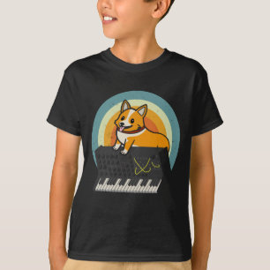 Corgi Dog Analog Drum Machine Keyboard Synthesizer T-shirt