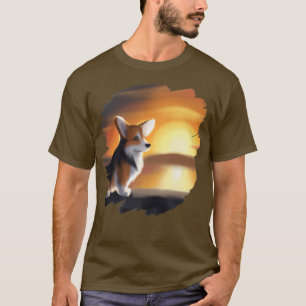 Corgi Dog Art Sunset Retro Corgis Dogs-312 T-shirt