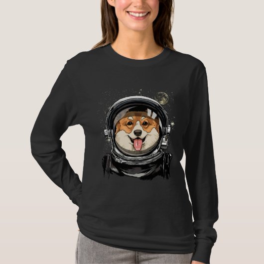 Corgi Dog Astronaut Space Exploration Astronomie T-shirt (Voorkant)