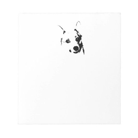 Corgi Dog Black en White Ink Sketch Notitieblok (Voorkant)