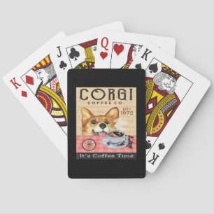 Corgi Dog Coffee Pokerkaarten