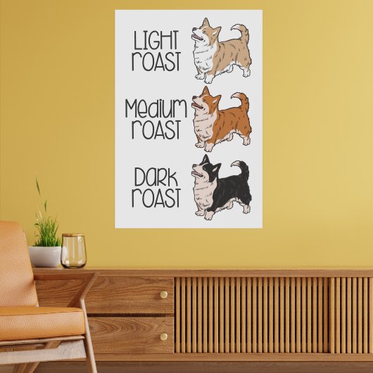 Corgi Dog & Coffee Poster (Woonkamer 2)