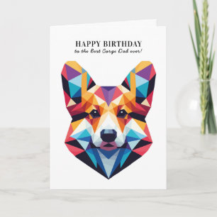 Corgi Dog Dad gepersonaliseerde moderne verjaardag Kaart