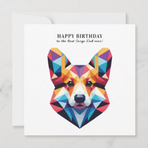 Corgi Dog Dad Moderne gepersonaliseerde verjaardag Kaart