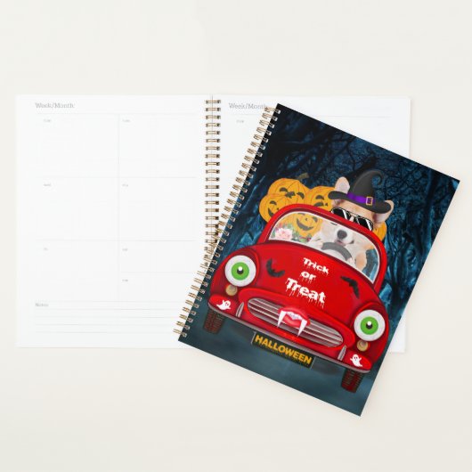Corgi Dog Driving Car Scary Halloween Planner (Display)
