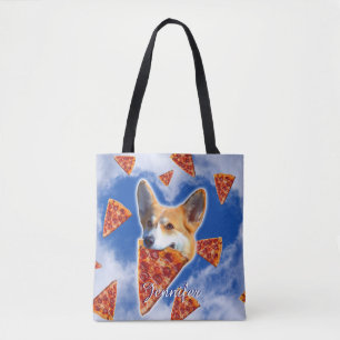 Corgi Dog Eating Pizza Draagtas
