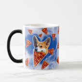Corgi Dog Eating Pizza Magische Mok (Links)