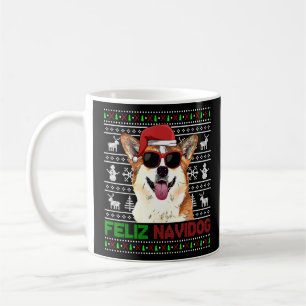 Corgi Dog Feliz Navidog Funny Kerstmis Koffiemok