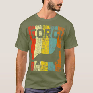 Corgi Dog Fun jaren 70 Disco Retro I Lover Honden T-shirt