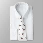 Corgi Dog Geometric Pattern Silhouette Pset Stropdas (Gebonden)