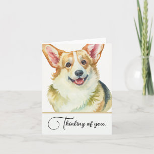 Corgi Dog gepersonaliseerd denken van je opmerking Notitiekaartje