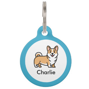 Corgi Dog Gepersonaliseerde Pet ID Tag Huisdierpenning