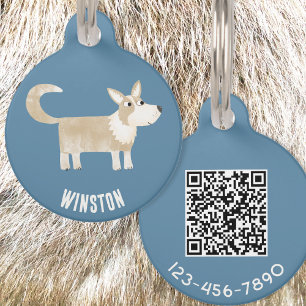 Corgi Dog gepersonaliseerde QR-code Huisdierpenning