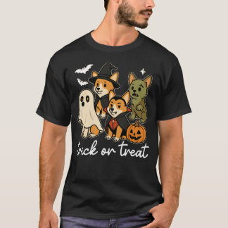 Corgi Dog Halloween Costume Spooky T-shirt