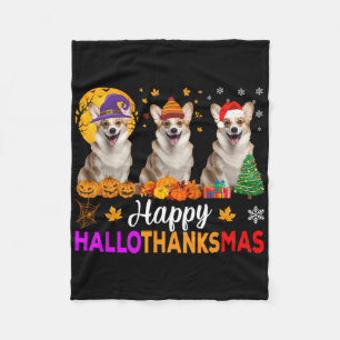 Corgi Dog Halloween Kerstmis Hallothanksmas Fleece Deken