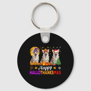 Corgi Dog Halloween Kerstmis Hallothanksmas Sleutelhanger