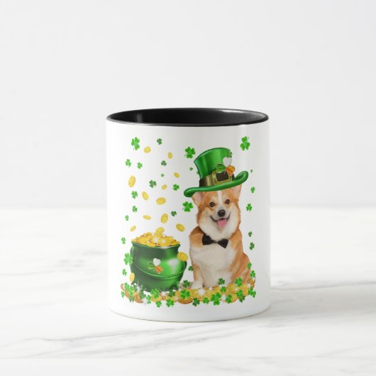 Corgi Dog Happy St. Patrick Day Mok (Midden)