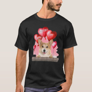 Corgi Dog Happy Valentines Day Pet Hondenliefhebbe T-shirt