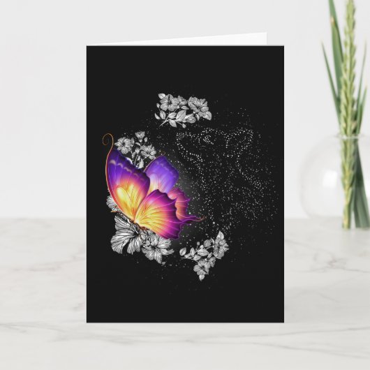 Corgi Dog in de hemel met vlinderbloem Kaart (Voorkant)