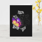 Corgi Dog in de hemel met vlinderbloem Kaart (Gele Bloem)