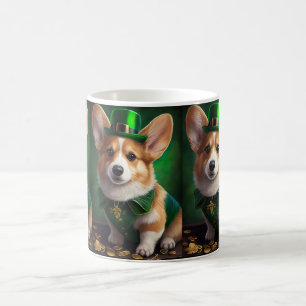 Corgi Dog in St. Patrick's Day Dress Koffiemok