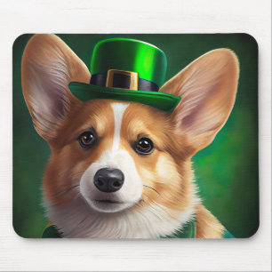 Corgi Dog in St. Patrick's Day Dress Muismat