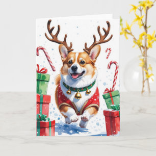 Corgi Dog Kerstgroet Kaart