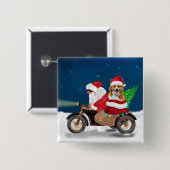 Corgi Dog kerstkerstkerstman Vierkante Button 5,1 Cm (Voorkant /achterkant)