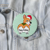 Corgi Dog Kerstmis Ronde Button 4,0 Cm (In situ)