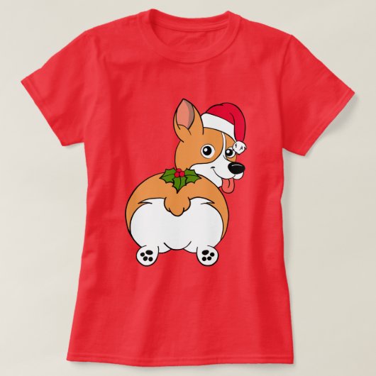 Corgi Dog Kerstmis T-Shirt (Design voorkant)