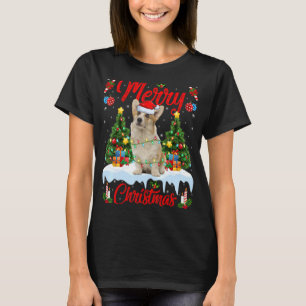 Corgi Dog Lights Xmas - kerstboom Santa Corgi T-shirt