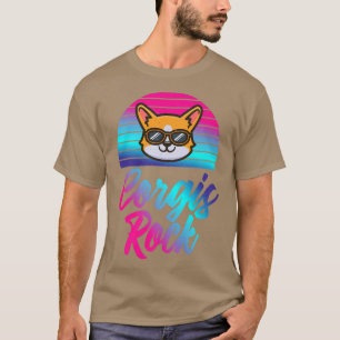 Corgi Dog Lovercorgis Rock Corgi Dog in zonnebril T-shirt