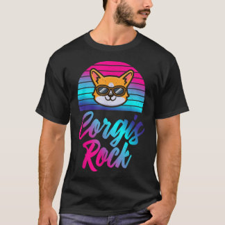 Corgi Dog LoverCorgis Rock Corgi Dog in zonnebrill T-shirt