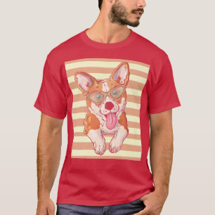 Corgi Dog Loverretro Sunset Corgi Dog Bree T-shirt