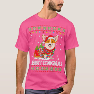 Corgi Dog Merry Corgmas Santa Corgi Ugly Kerstmis T-shirt