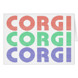 Corgi Dog Modern Colorful Text