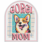 Corgi Dog Mom Pop Art Sticker (Voorkant)