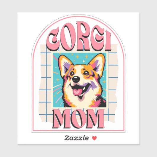 Corgi Dog Mom Pop Art Sticker (Vel)