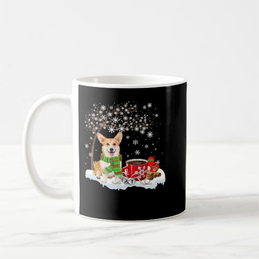 Corgi Dog onder sneeuwboom Nice Dog-kerstpajam Koffiemok (Links)