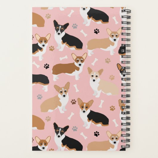 Corgi Dog Paps et Bones Planner (Dos)