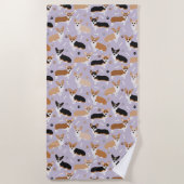 Corgi Dog Paws and Botten Beach Towel Strandlaken (Voorkant)