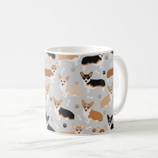Corgi Dog Paws and Botten Coffee Mok (Voorkant rechts)