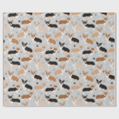 Corgi Dog Paws and Botten Wrapping Paper Cadeaupapier (Vlak)