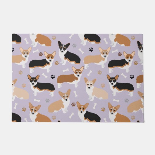 Corgi Dog Paws en Botten Doormat Deurmat (Voorkant)