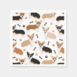 Corgi Dog Paws en Botten Napkins Servet