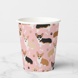 Corgi Dog Paws en Botten Paper Cups Papieren Bekers