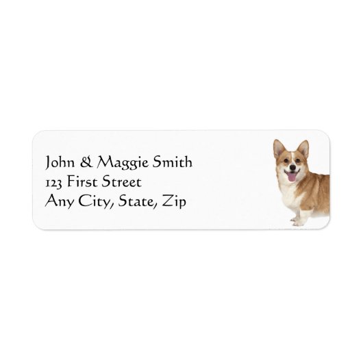 Corgi Dog Pet Animal Etiket (Voorkant)